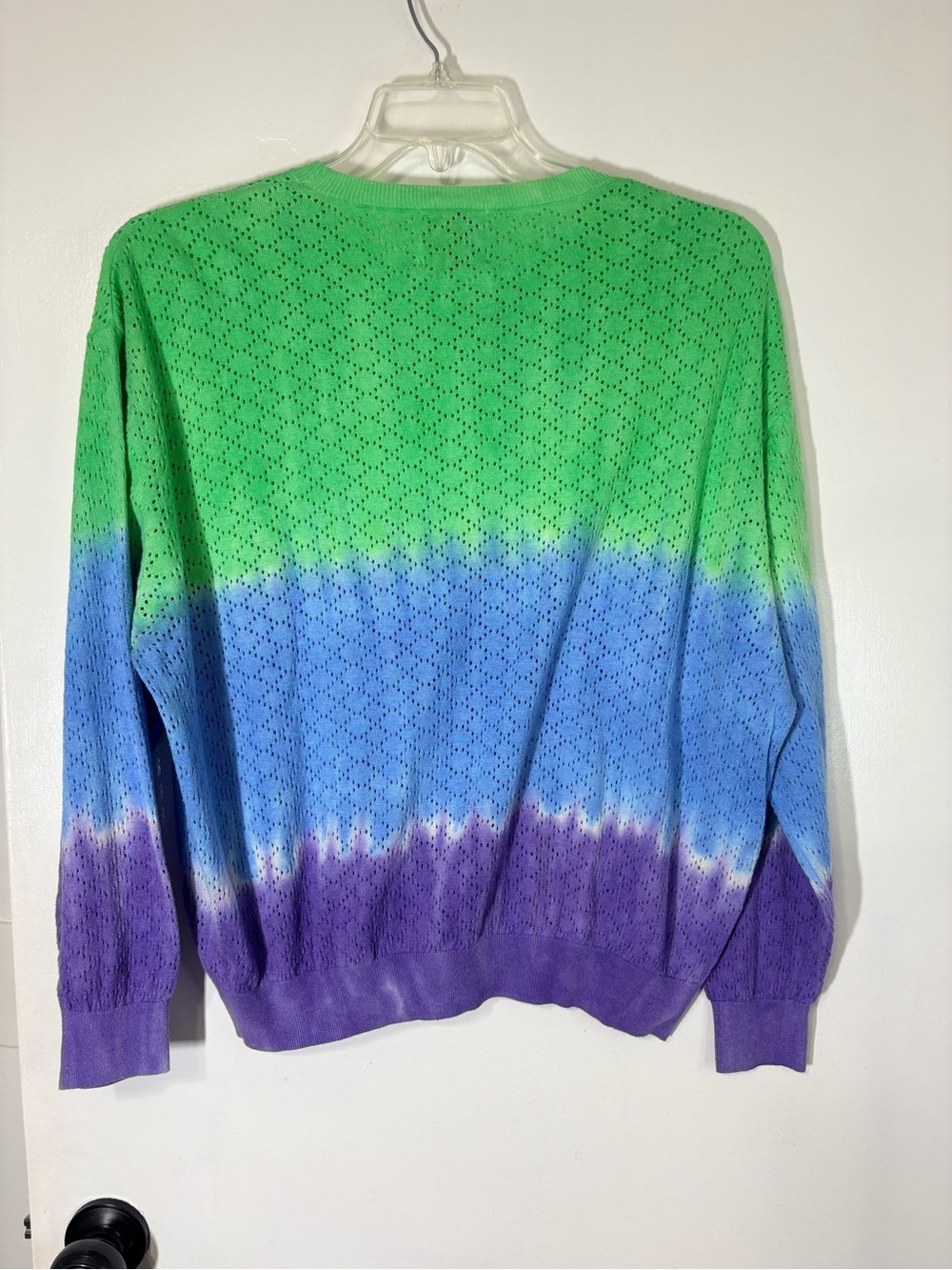 Crush Women’s Ombré Tie Dyed  Cotton Silk Cashmere Blend Multicolor Top Sz 2/M - Picture 8 of 10